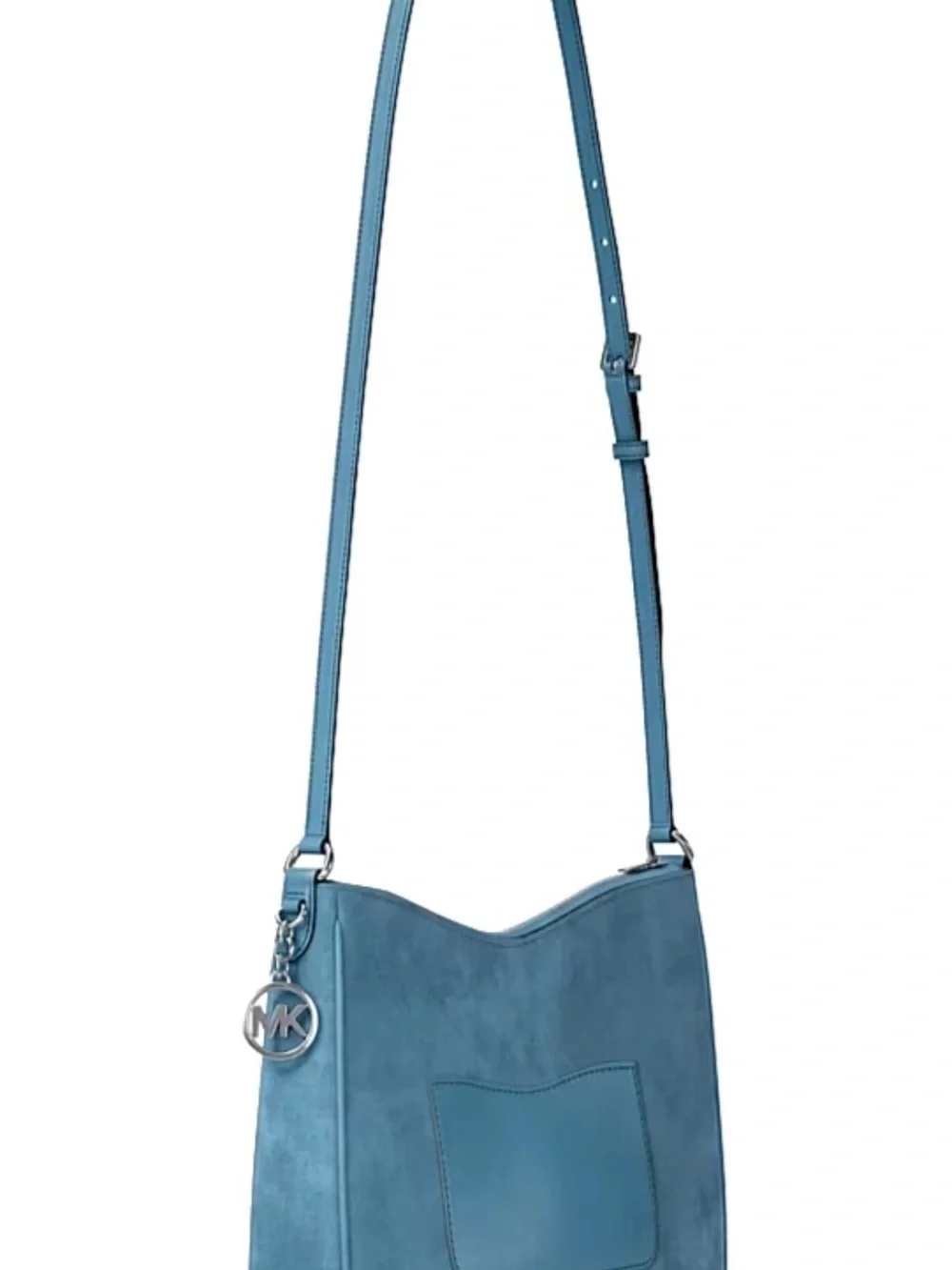 New Michael Kors Nayla Medium Suede Messenger Shoulder Bag Denim